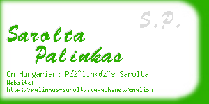 sarolta palinkas business card